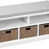 BANC BOIS 3 TIROIRS 90X34X46CM