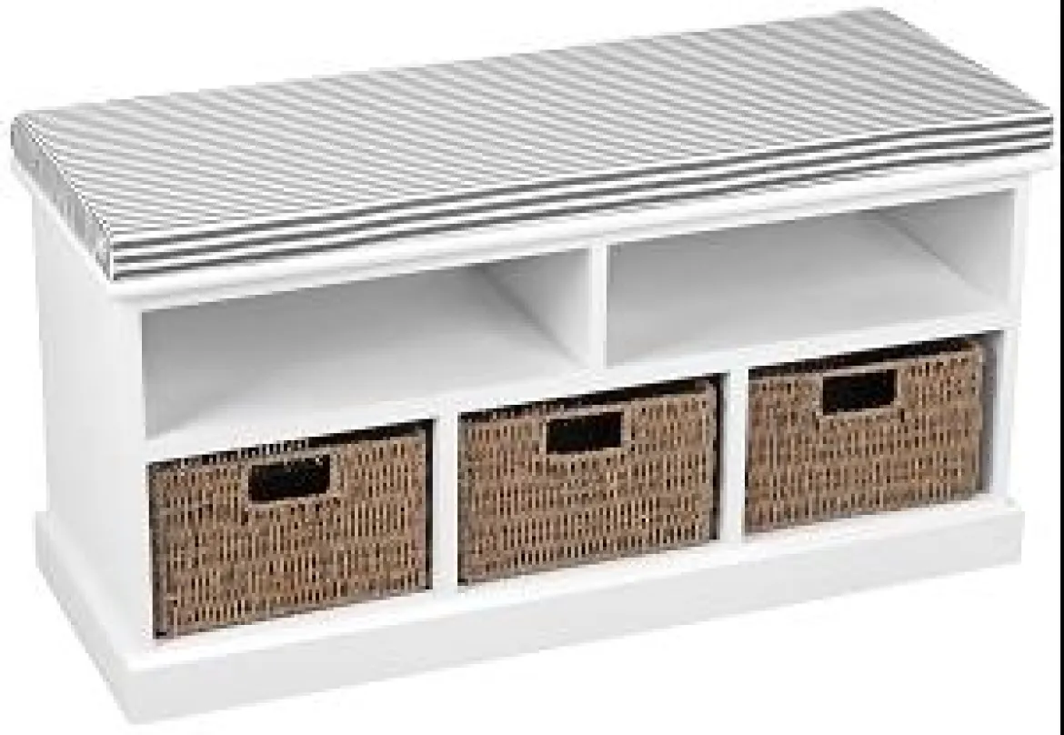 BANC BOIS 3 TIROIRS 90X34X46CM