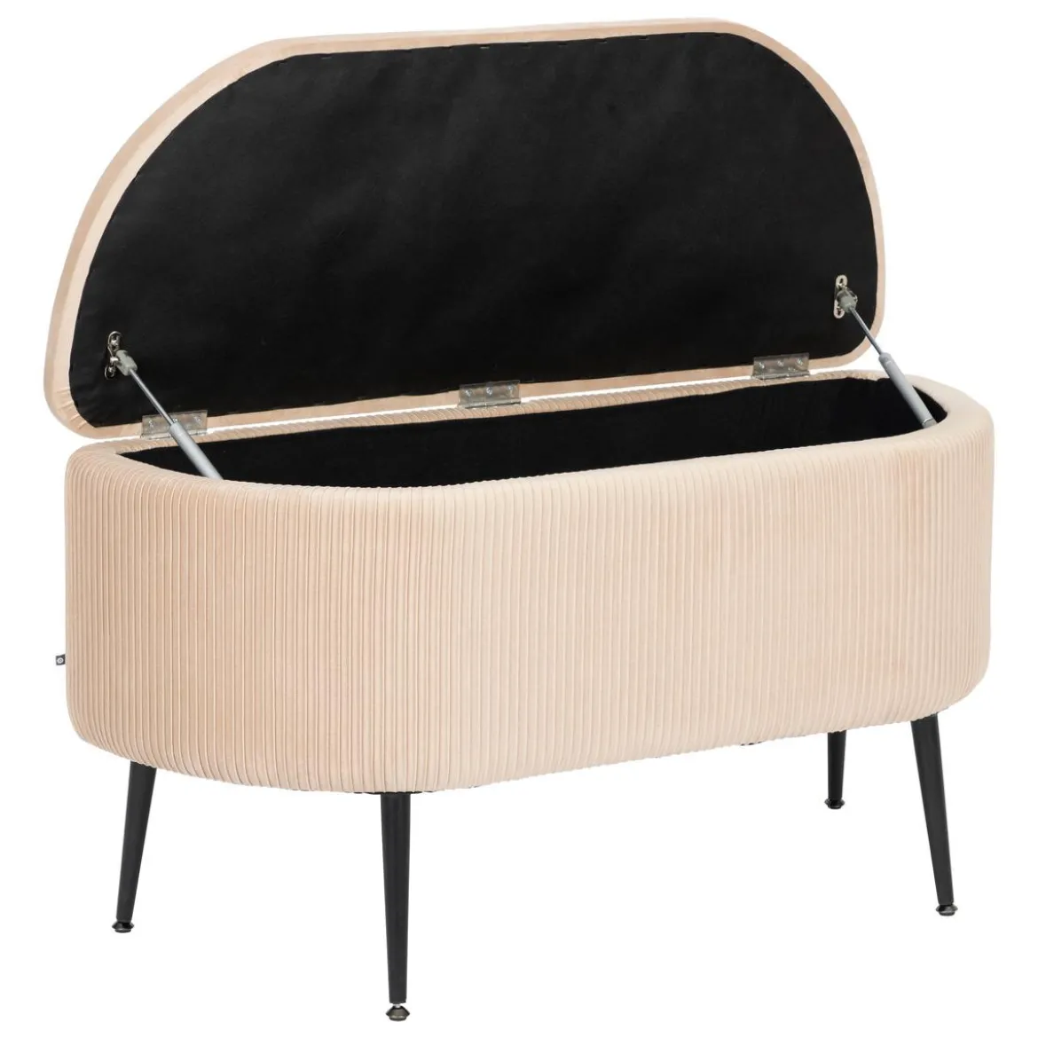 BANC COFFRE VELOURS SOLARO BEIGE D.100X40CM