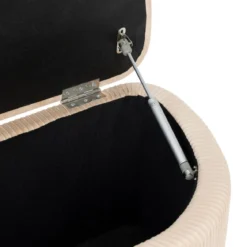 BANC COFFRE VELOURS SOLARO BEIGE D.100X40CM