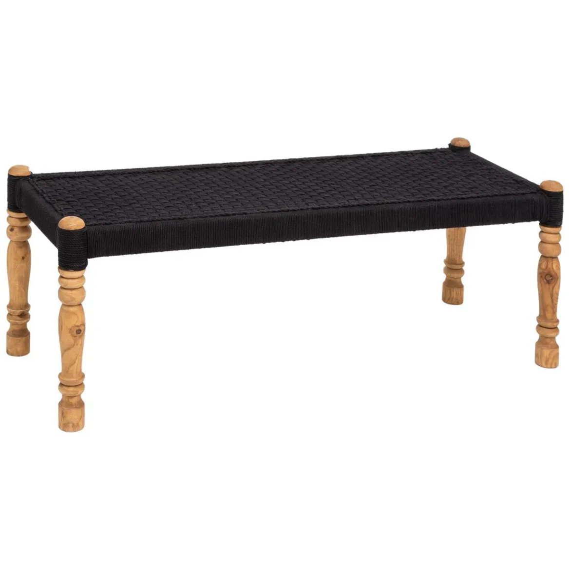 BANC NOIR SAFARI KAPAS D.104X37.5X40.5CM