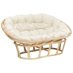 BANQUETTE 2 PLACES ROTIN MAMASAN BLANC