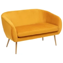 BANQUETTE 2 PLACES VELOURS SOLARO OCRE