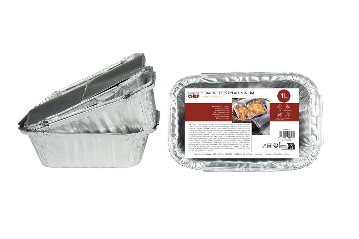 5 BARQUETTES ALUMINIUM 1L