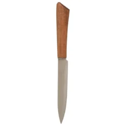 BLOC 5 COUTEAUX LAMES INOX ET MANCHE ACACIA