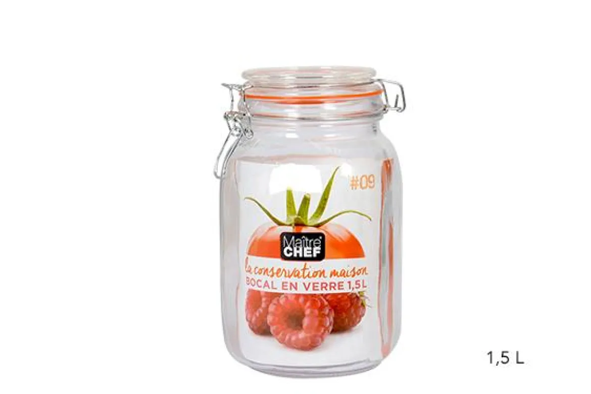 BOCAL HERMETIQUE CLIP METAL 1.5L