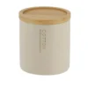 BOITE A COTON POLYRESINE COUVERCLE BAMBOU BEIGE BAMBOU