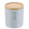 BOITE A COTON POLYRESINE COUVERCLE BAMBOU BLEU CLAIR