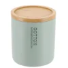 BOITE A COTON POLYRESINE COUVERCLE BAMBOU VERT EUCALYPTUS