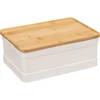 BOITE A SUCRE NATUREO CERAMIQUE COUVERCLE BAMBOU BLANC