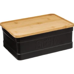 BOITE A SUCRE NATUREO CERAMIQUE COUVERCLE BAMBOU NOIR