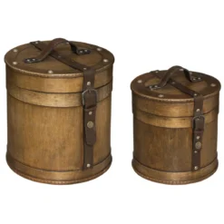 BOITE BOIS BRUCE MARRON D.21X20.5CM