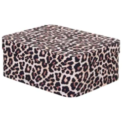 BOITE CARTON POLYBOX LEOPARD D.28X22X11.5CM