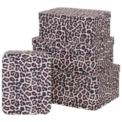 BOITE CARTON POLYBOX LEOPARD D.28X22X11.5CM