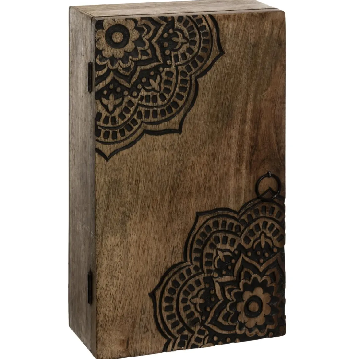 BOITE CLE BOIS SCUPTE D.28X16CM