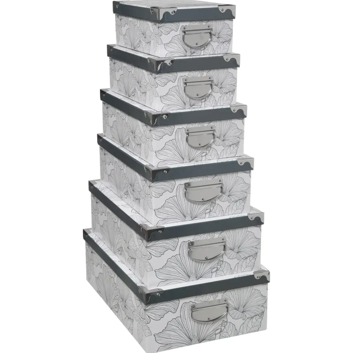 BOITE COIN METAL DELICAT NOIR ET BLANC 40X26.5X13.8CM