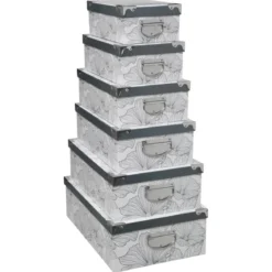 BOITE COIN METAL DELICAT NOIR ET BLANC 28X19.5X10.8CM