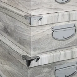 BOITE COINS METAL IMPRIME SAUVAGE D.36X24.5X12.5CM