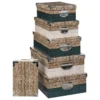 BOITE COINS METAL NATUREL PETROLE BLANC D.48X33.5X16CM