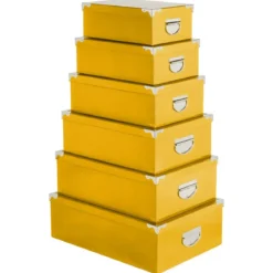 BOITE COINS METAL UNI JAUNE D.40X26.5X13.8CM