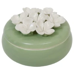 BOITE DECO CERAMIQUE FLEUR DE ROSE