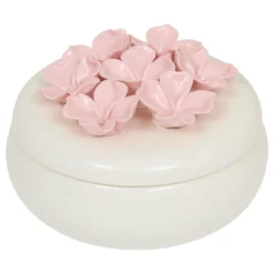 BOITE DECO CERAMIQUE FLEUR DE ROSE