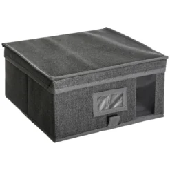 BOITE DE RANGEMENT GRIS CHINE 30X30X15CM
