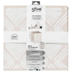 BOITE DE RANGEMENT IMPRIME BOHEMA BEIGE 31X31CM