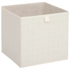 BOITE DE RANGEMENT TWEED BLANC 31X31CM