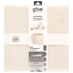 BOITE DE RANGEMENT TWEED BLANC 31X31CM