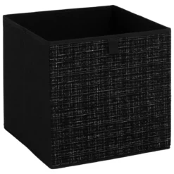 BOITE DE RANGEMENT TWEED NOIR 31X31CM