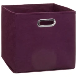 BOITE DE RANGEMENT 31X31CM AUBERGINE