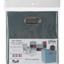 BOITE DE RANGEMENT 31X31CM BLEU ORAGE