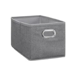 BOITE DE RANGEMENT 15X31CM GRIS CLAIR CHINE
