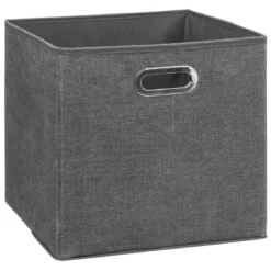 BOITE DE RANGEMENT 31X31CM GRIS FONCE CHINE