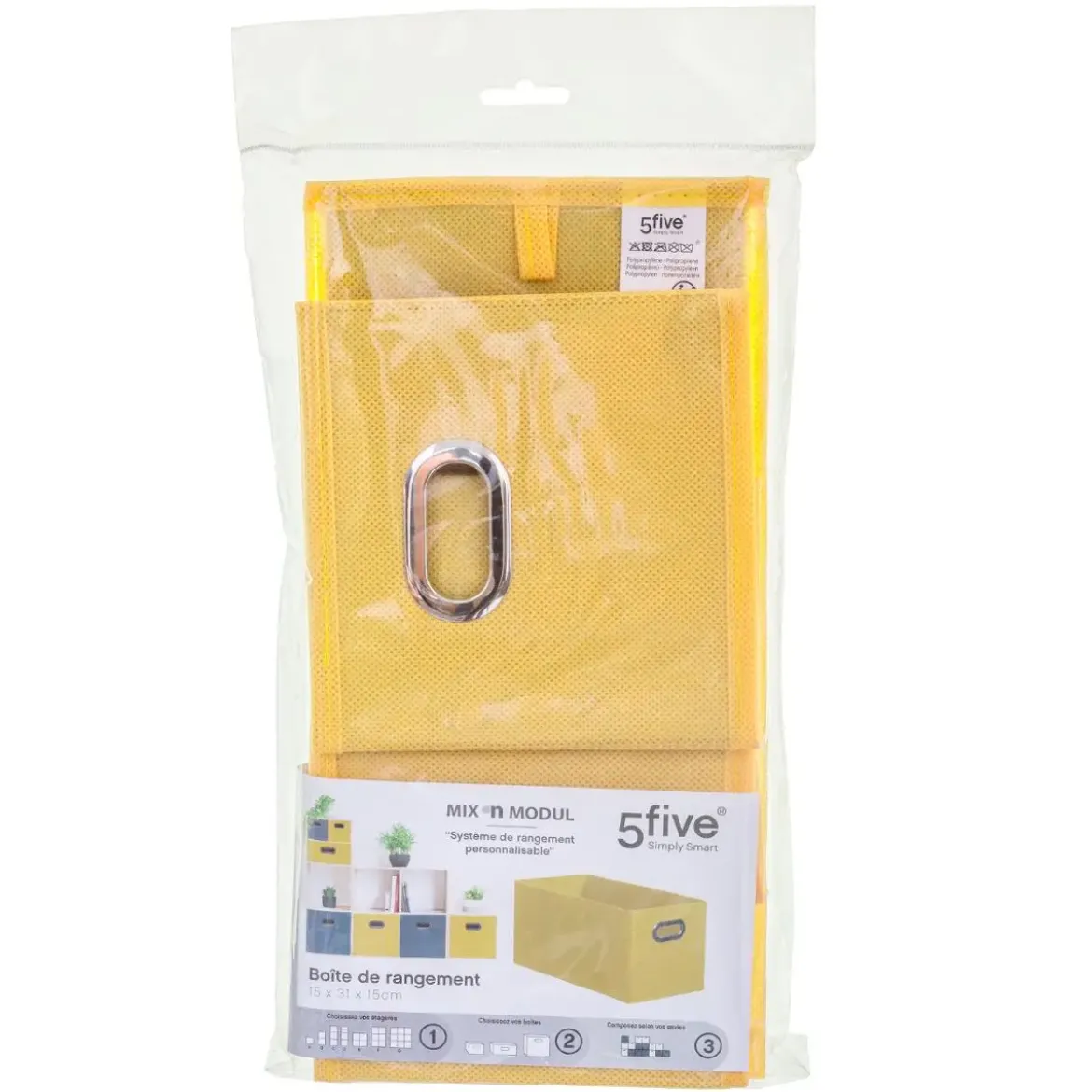 BOITE DE RANGEMENT 15X31CM JAUNE