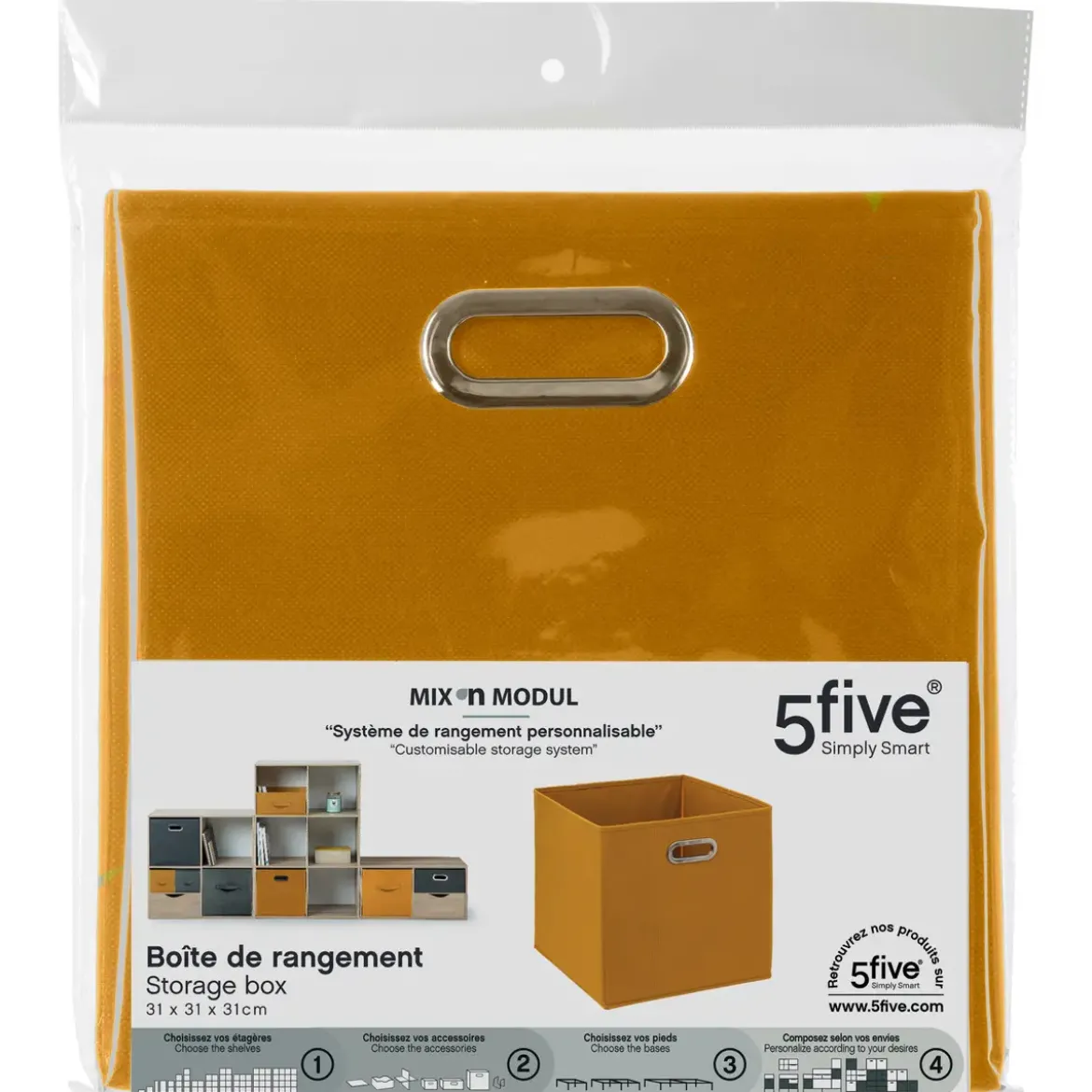 BOITE DE RANGEMENT 31X31CM MOUTARDE