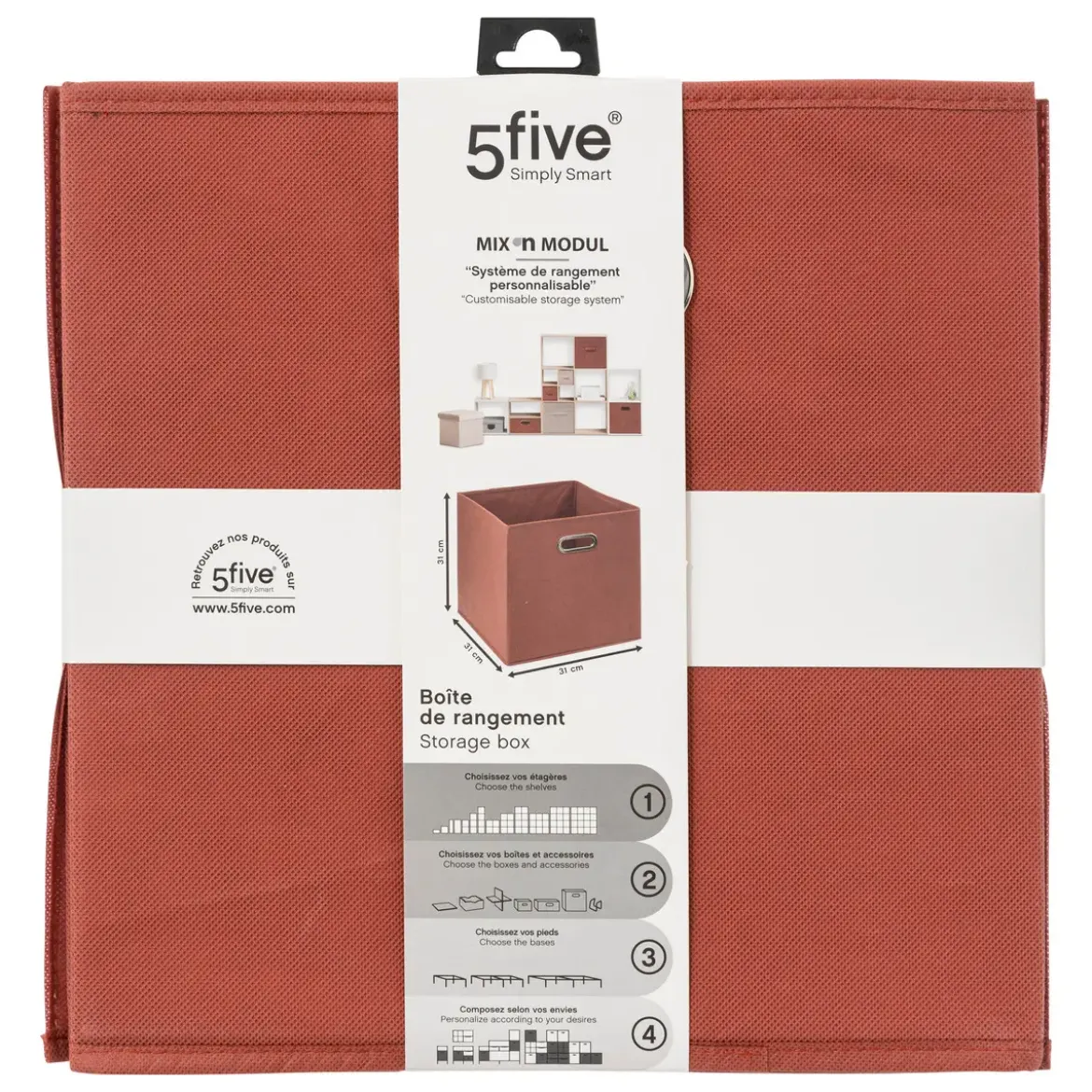 BOITE DE RANGEMENT 31X31CM TERRE SIENNE