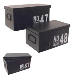 BOITE METAL FACTORY NOIR 13 X 27 X 15 CM PM