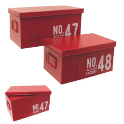 BOITE METAL FACTORY ROUGE 15 X 30 X 17 CM GM