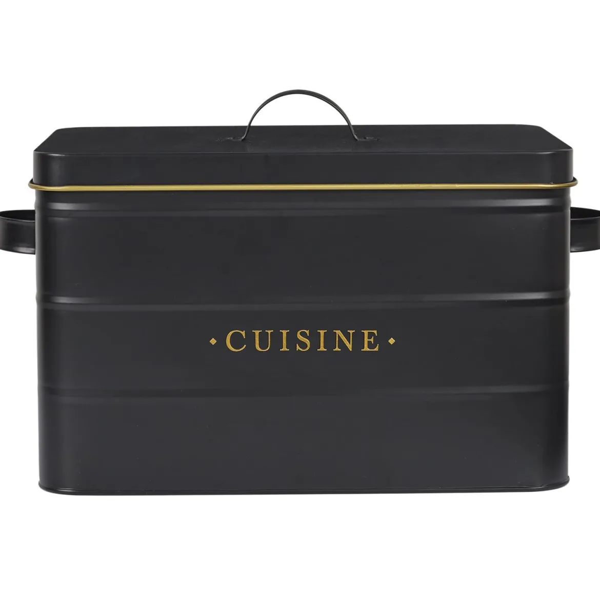 BOITE METAL NOIR ET DORE CUISINE