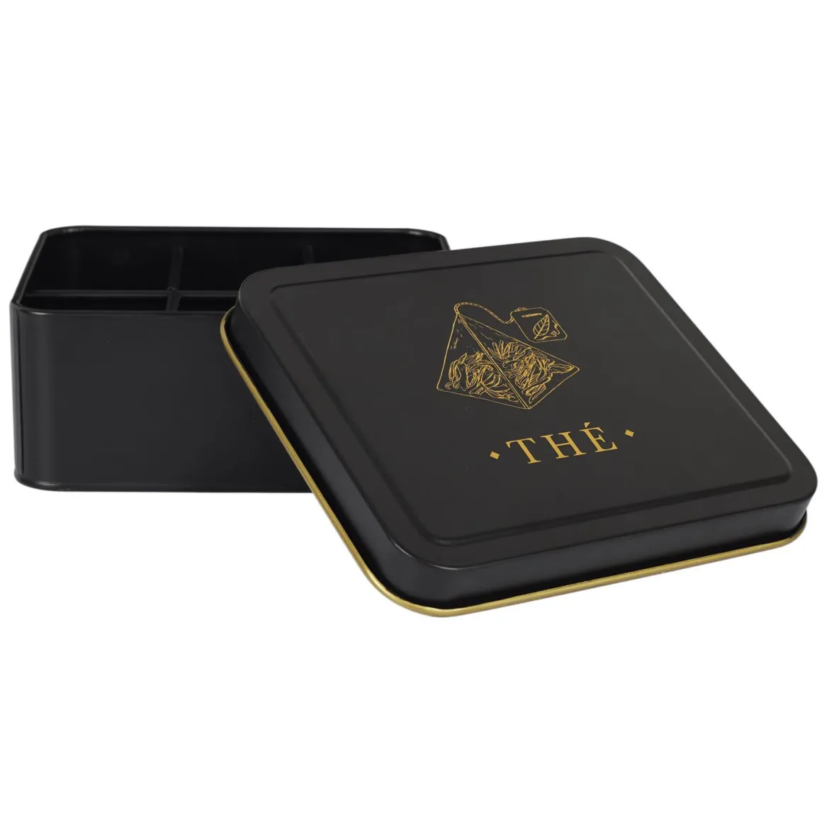 BOITE METAL NOIR ET DORE DOSETTE THE
