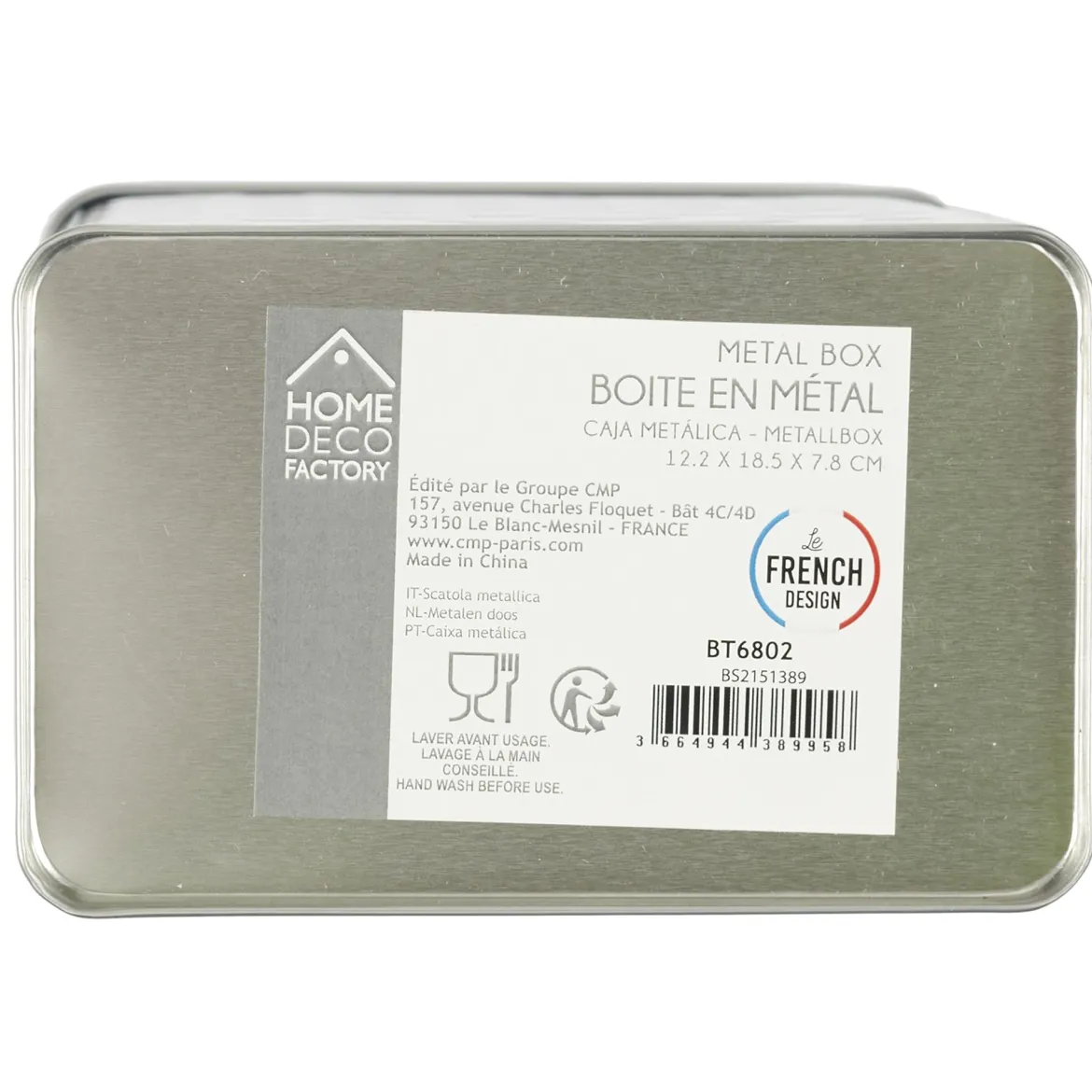 BOITE PATE METAL EMBOSSE BROOKLYN