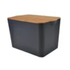 BOITE PLASTIQUE COUVERCLE BAMBOU 26L 40X27X24.5CM ANTHRACITE