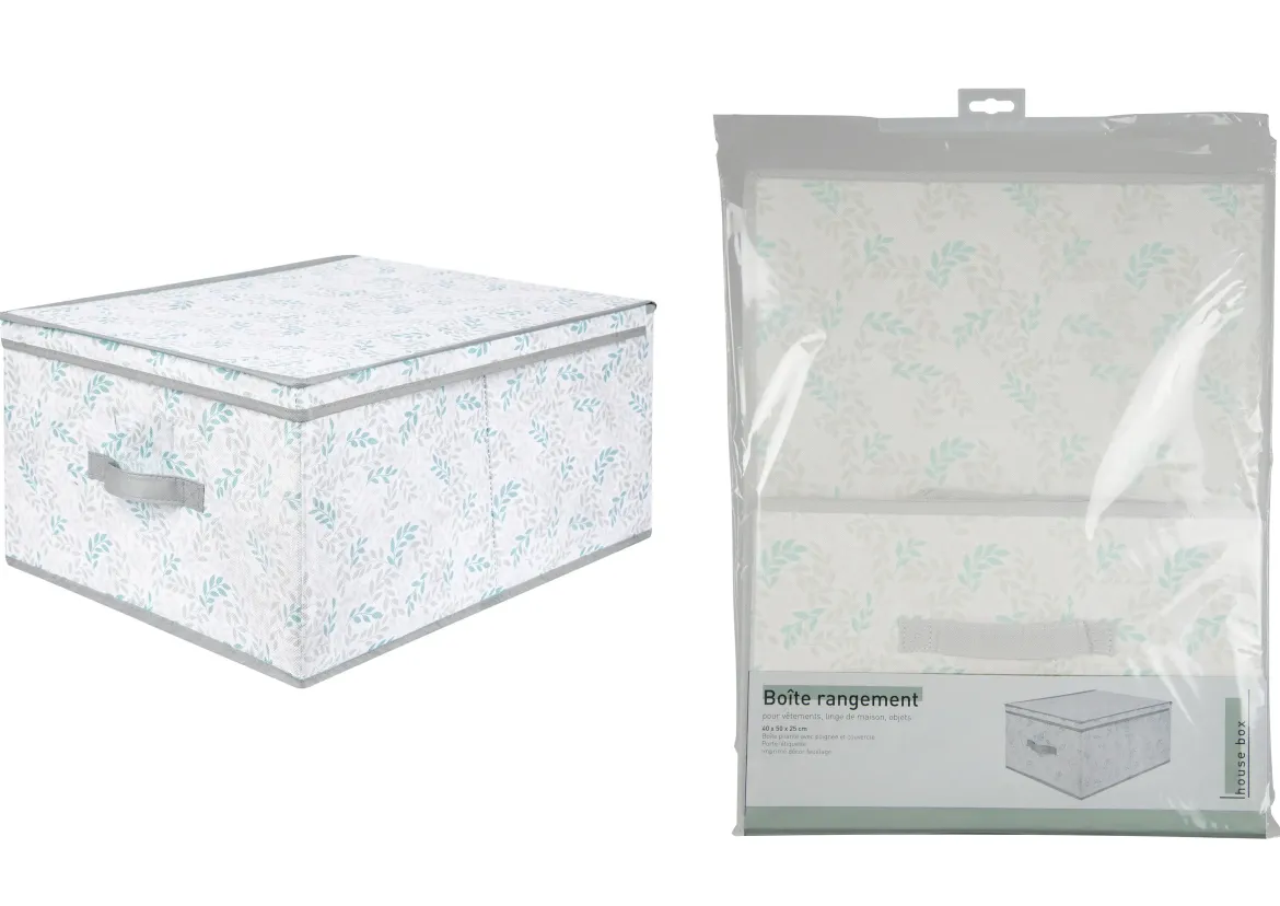 BOITE RANGEMENT ET COUVERCLE 40X50X25CM