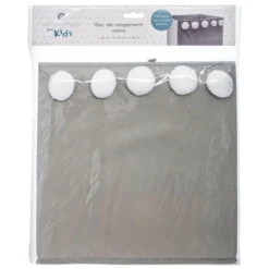 BOITE RANGEMENT POMPON GRIS D.29X29CM