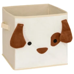BOITE RANGEMENT VELOURS CHIEN 29X29CM