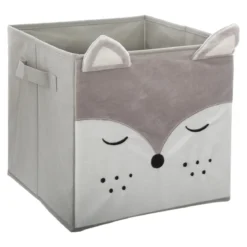 BOITE RANGEMENT VELOURS RENARD 29X29CM