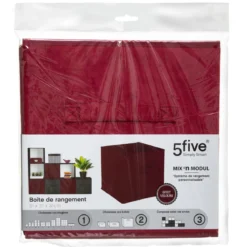 BOITE RANGEMENT VELOURS ROUGE 31X31CM