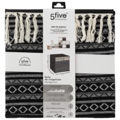 BOITE RANGEMENT 31X31CMCM ETHNIQUE POMPON